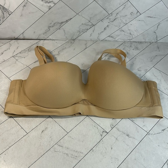 NWOT Cacique Lane Bryant Womans Bra Nude Comfort Bliss Strapless UNDERWIRE 40C - Picture 1 of 8